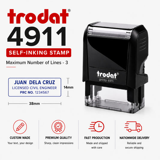 Trodat Printy 4911 Self-Inking Stamp (38×14 mm)